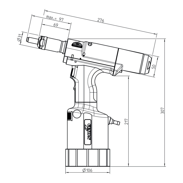 Outil de pose de rivets aveugles Gesipa FireFox 2F - M 6