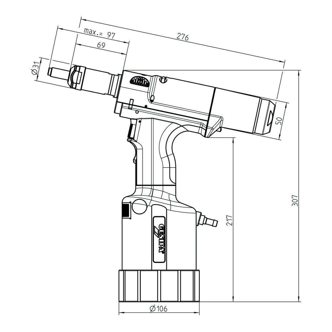 Outil de pose de rivets aveugles Gesipa FireFox 2F - M 6