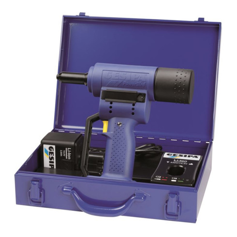 Outil de pose de rivets aveugles Gesipa PowerBird, avec 1 batterie Li-Ion 2,6 Ah et chargeur