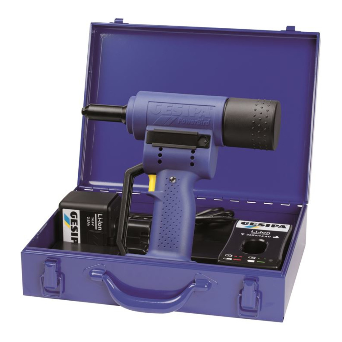 Outil de pose de rivets aveugles Gesipa PowerBird avec décompression (1 pile Li-Ion 2,6 Ah)