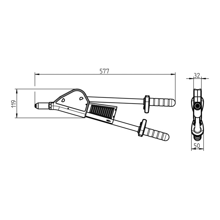 Outil de rivetage à levier Gesipa HN 2-BT