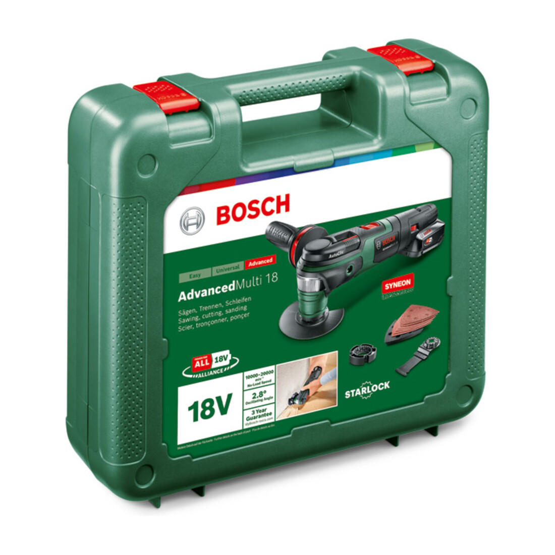 Outil multifonctionnel à batterie Bosch AdvancedMulti 18, avec 1 x batterie PBA 18V 2,5 Ah