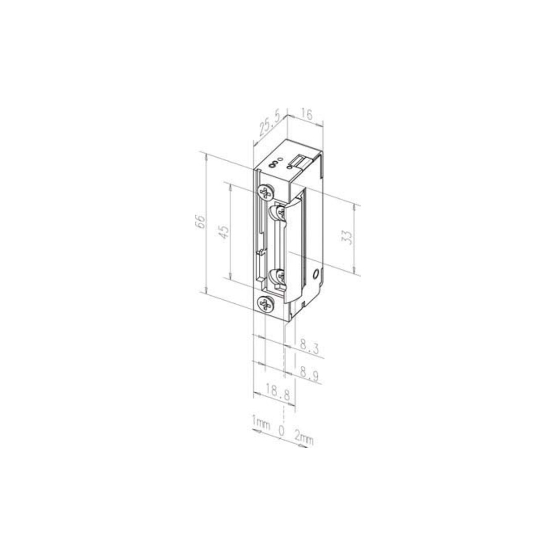 Ouvre-porte électrique 118 E Assa Abloy, tension de 10-24V c.a./c.c., déverrouillage mécanique permanent