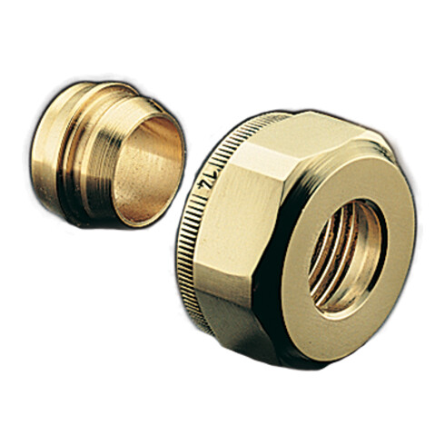 Oventrop Klemmringverschraubung Ofix CEP 15mm, 2-fa., MS vern., für Kupferrohre