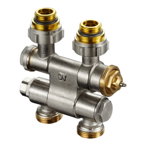 Oventrop Anschlussarmatur Multiblock TFU G 1/2 AGxG 3/4 AG, schw, 1-/2-Rohrarm.