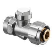 Oventrop Absperrverschraubung Combi 3 G 3/4 ÜMxRp 1/2 IG, Messing vernickelt