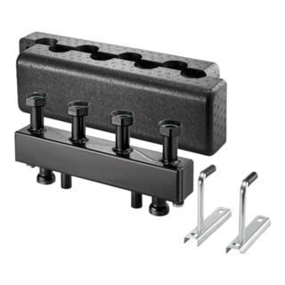 OV Poutre de distribution avec isolation pour 4 circuits de chauffage, DN25, acier