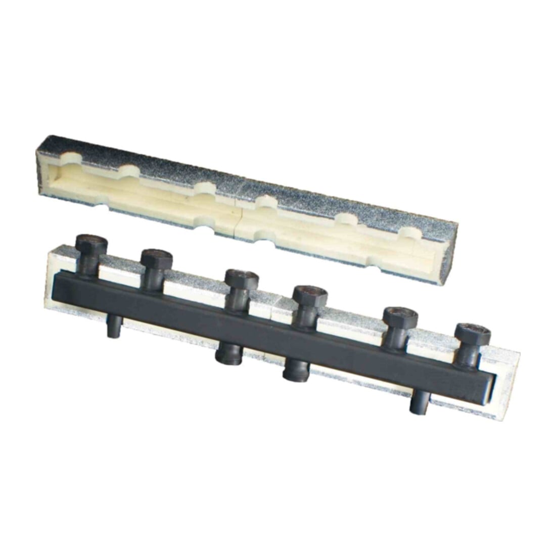 OV Poutre de distribution pour Regumat DN25, pour 6 circuits de chauffage, acier