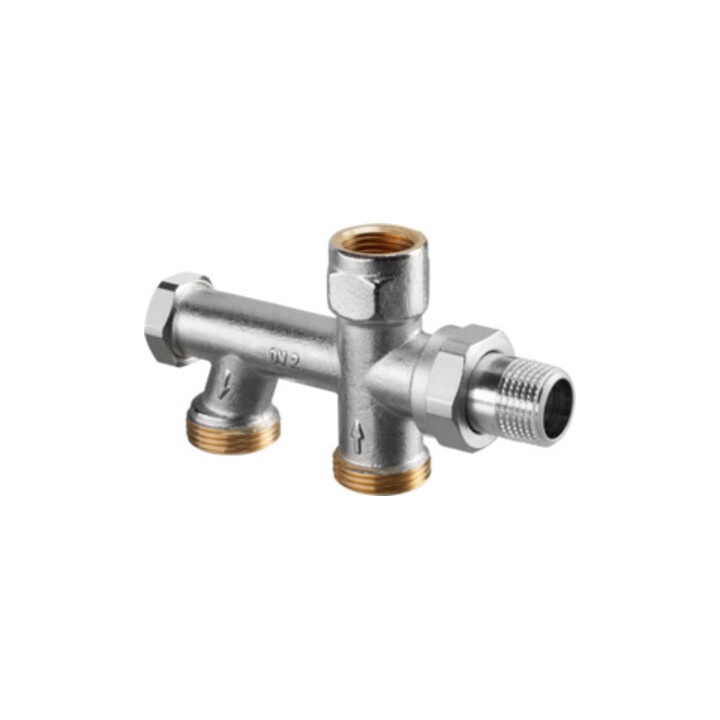 OV Raccord à deux tubes Duo avec obturateur G 3/4 AG Espacement 50mm