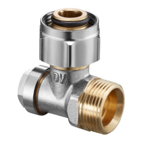 OV Raccordement à angle de fermeture Combi 3, avec écrou à vis sans fin 3/4 ÜMx3/4 AG