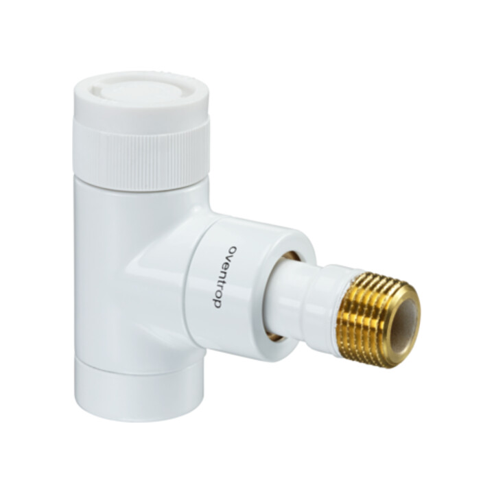OV Vanne thermostatique E 1/2 coin, blanc laqué époxy