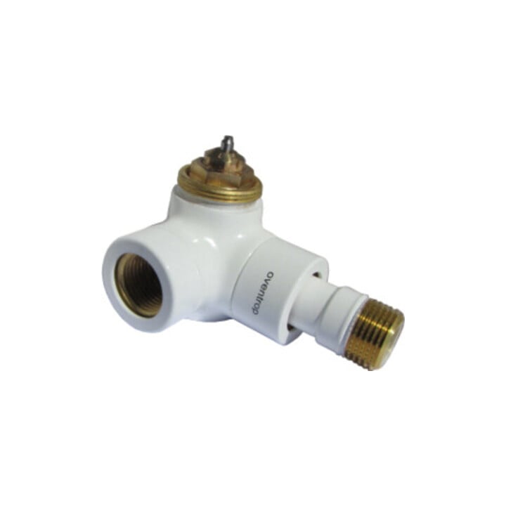 OV Vanne thermostatique E 1/2 coin gauche blanc laqué époxy blanc