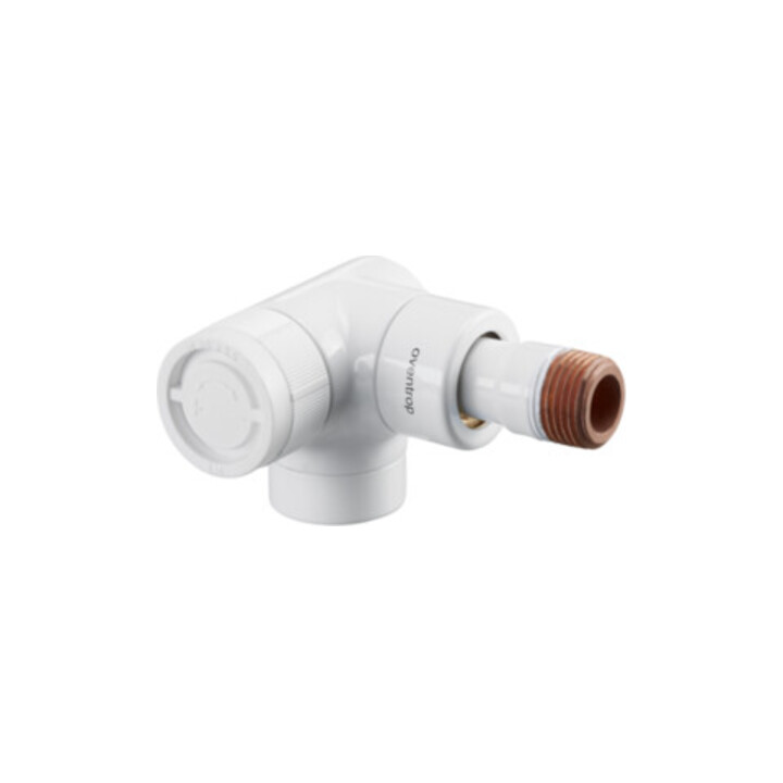 OV Vanne thermostatique E 1/2 coin gauche blanc laqué époxy blanc