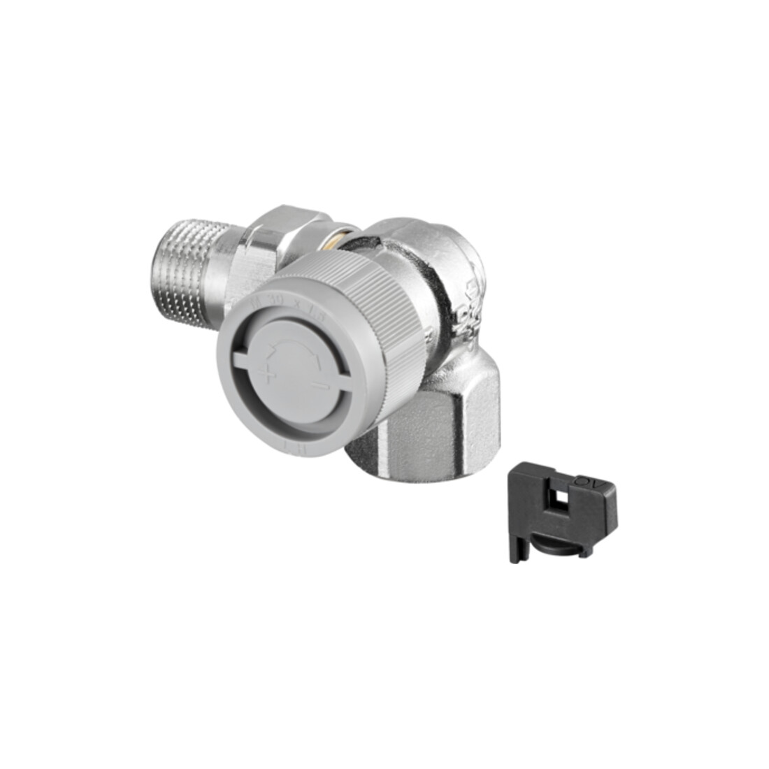 OV Vanne thermostatique série AQ M 30x1,5, équerre DN 10, gauche