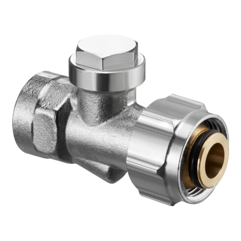 Oventrop Absperrverschraubung Combi 3 G 3/4 ÜMxRp 1/2 IG, Messing vernickelt
