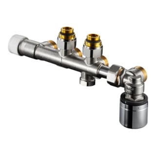 Oventrop Anschlussarm. Multiblock T-RTL Rp 1/2 IGxG 3/4 AG, Eckform