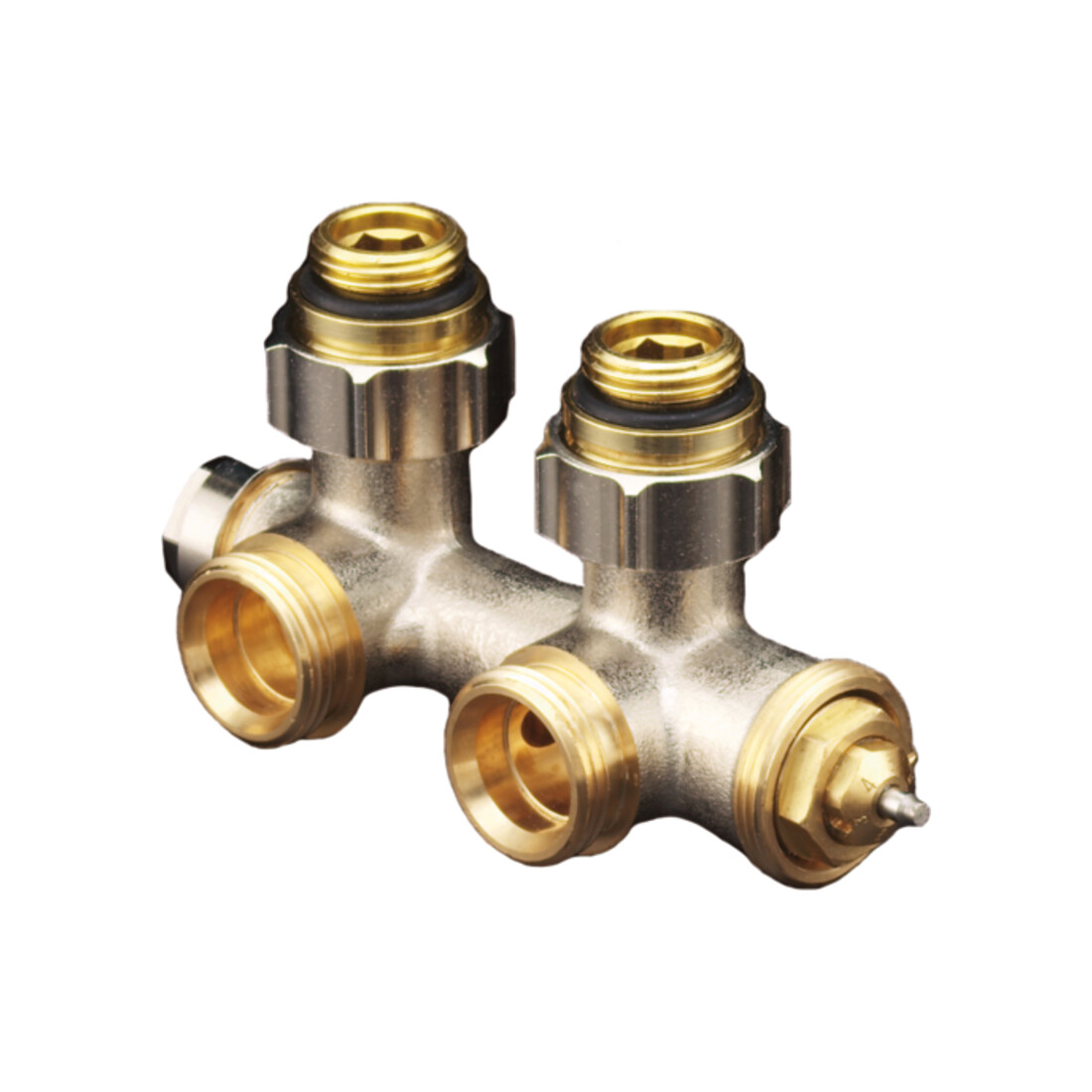 Oventrop Anschlussarmatur Multiblock T G 1/2 AGxG 3/4 AG, Eck, 1-/2-Rohrarm.