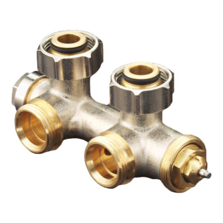 Oventrop Anschlussarmatur Multiblock T G 3/4 ÜMxG 3/4 AG, Eck, 1-/2-Rohrarm.