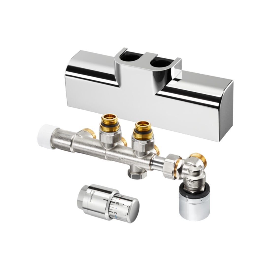 Oventrop Anschlussset Multiblock T-RTL we, für Multiblock T-RTL/Uni SH, Eckform