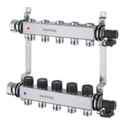 Oventrop Collecteur de circuit de chauffage Multidis SF 7 voies, pour régulation thermique et électrique, acier inoxydable