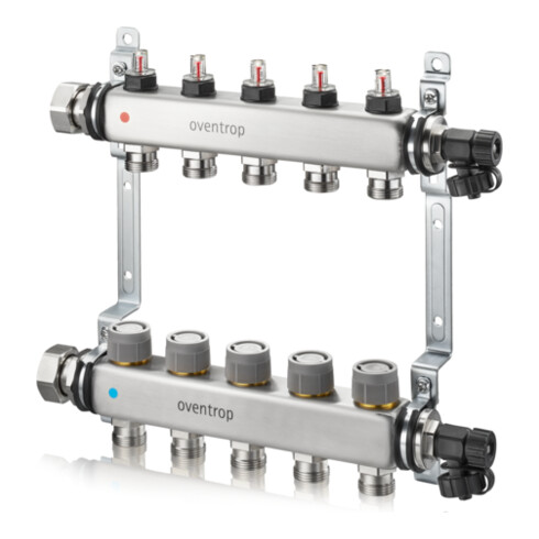 Oventrop Collecteur de circuit de chauffage Multidis SFQ 5 circuits, M 30x1,5, acier inoxydable