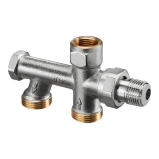 Oventrop Einrohr-Anschlussstück Uno DN 15xG 3/4 AG, m HZK-Iso-Verschraubung