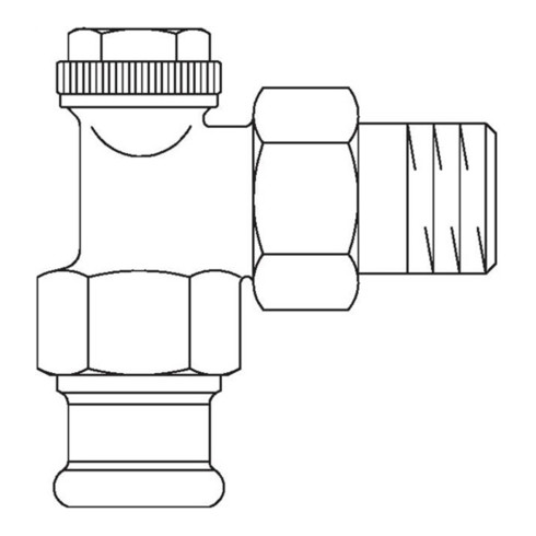 Oventrop HK-Verschraubung Combi 3 Pressanschluss, vernickelt, Eck DN 15, 1/2"