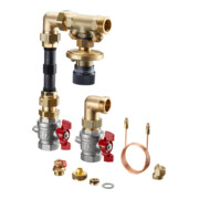 Oventrop Kit de raccordement compteur de chaleur Hycocon DTZ avec KH DN 25, angle, avec valve de régulation de pression différentielle