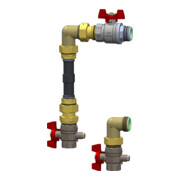 Oventrop Kit de raccordement compteur thermique Multidis SFQ angle, avec robinet à boisseau sphérique DN 20