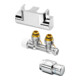 Oventrop Kit de raccordement Multiblock T angle, blanc, pour raccordement à chauffage central G 1/2 IG-1