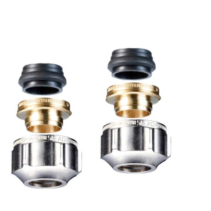 Oventrop Klemmringverschraubung Ofix CEP 14mm, 2-fa., für G 3/4 AG, ÜM vernickelt