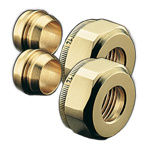 Oventrop Klemmringverschraubung Ofix CEP 16mm, 2-fa., MS vern., für Kupferrohre