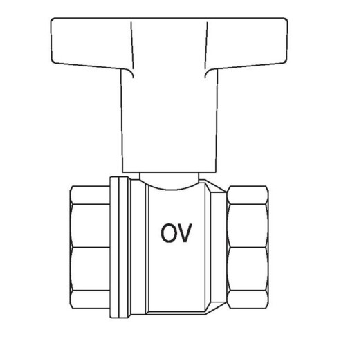 Oventrop Knebelgriff-Kugelhahn Optibal PN 16, Messing DN 25, 1" IG