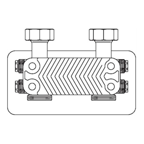 Oventrop Plattenwärmeübertrager Regumat mit Anschlussarmatur 14 Platten bis 14 kW