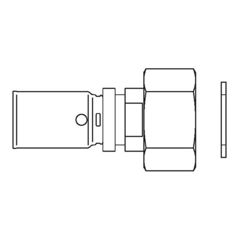 Oventrop Press-Anschluss Cofit P mit Überwurfmutter, roh 26 x 3,0 mm x G 1"