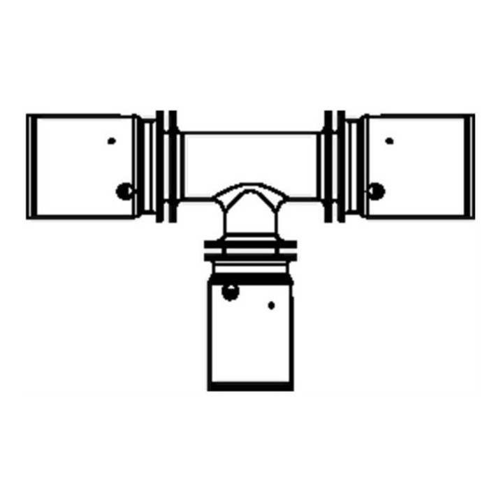 Oventrop Press-T-Stück Cofit PD Mittelabgang reduziert 20 x 16 x 20 mm