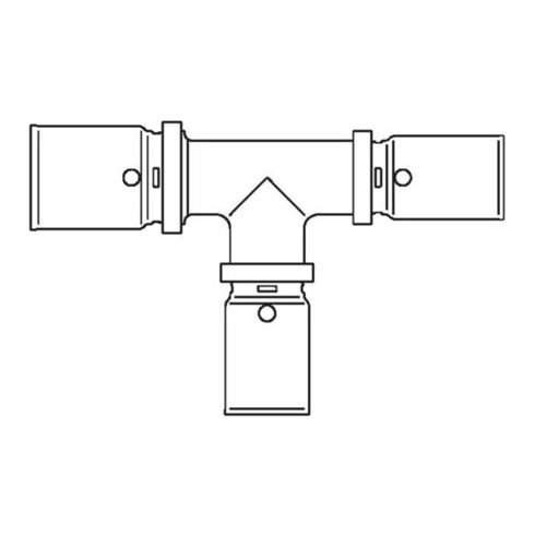 Oventrop Press-T-Stück Cofit PD Mittelabgang und Durchgang reduziert 20 x 16 x 16 mm