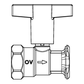 Oventrop Pumpenkugelhahn Optibal P mit Sperrventil, Messing DN 25, Rp 1" x G 1/2"