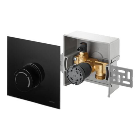 Oventrop Régulateur de température de retour Unibox RTL ESG noir, avec vanne et thermostat