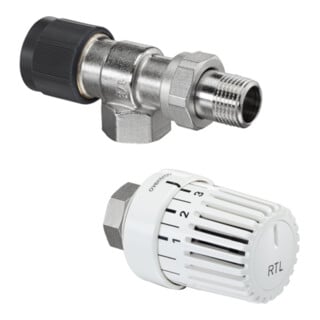 Oventrop Rücklauftemperatur-Begrenzungs-Set Rücklauf-Axialventil u Thermostat Uni RTLH