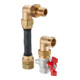 Oventrop Set de raccord pour compteur de chaleur, angle avec robinet à boisseau sphérique DN 20-1