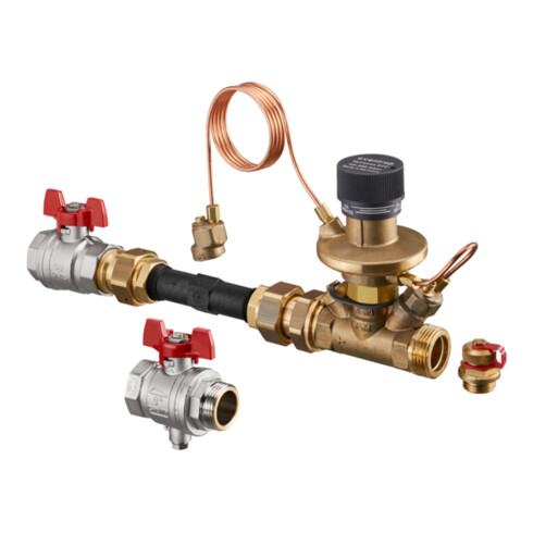 Oventrop Set de raccordement compteur de chaleur Hycocon DTZ avec KH DN 25, DG, avec valve de régulation de pression différentielle