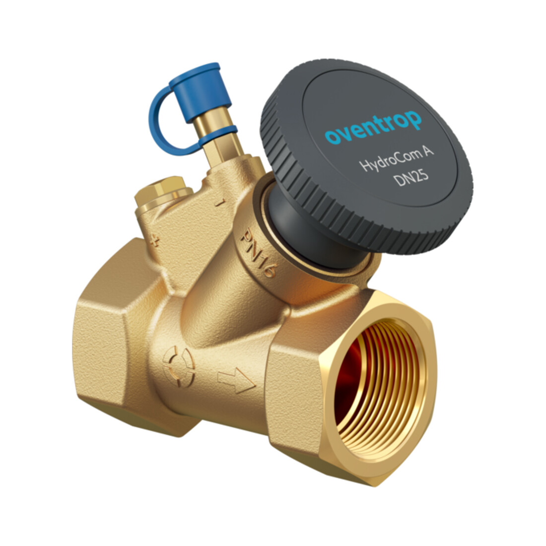 Oventrop Strangabsperrventil HydroCom A DN 15, Rp 1/2, PN 16, beids. IG, Messing