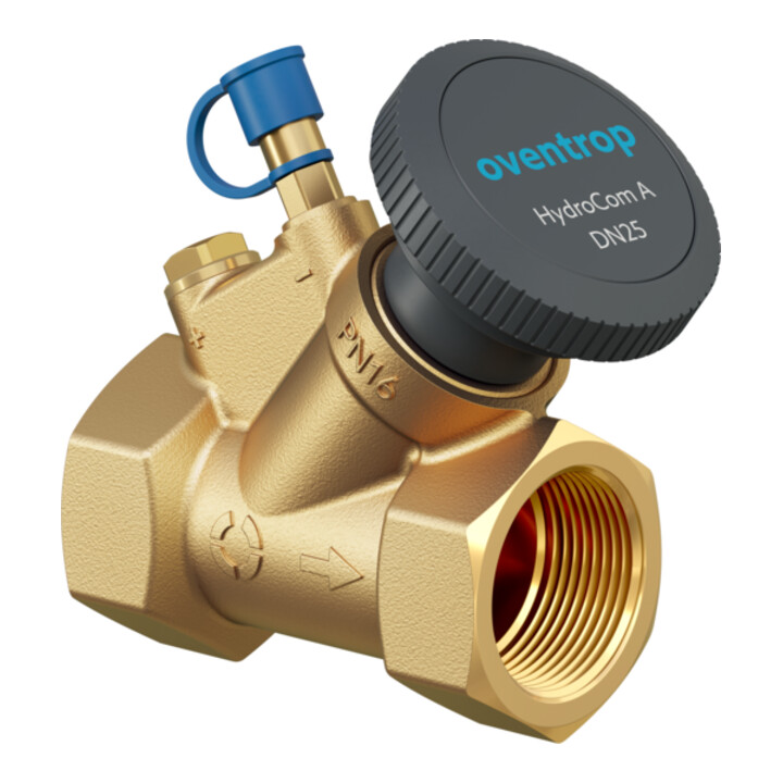 Oventrop Strangabsperrventil HydroCom A DN 15, Rp 1/2, PN 16, beids. IG, Messing