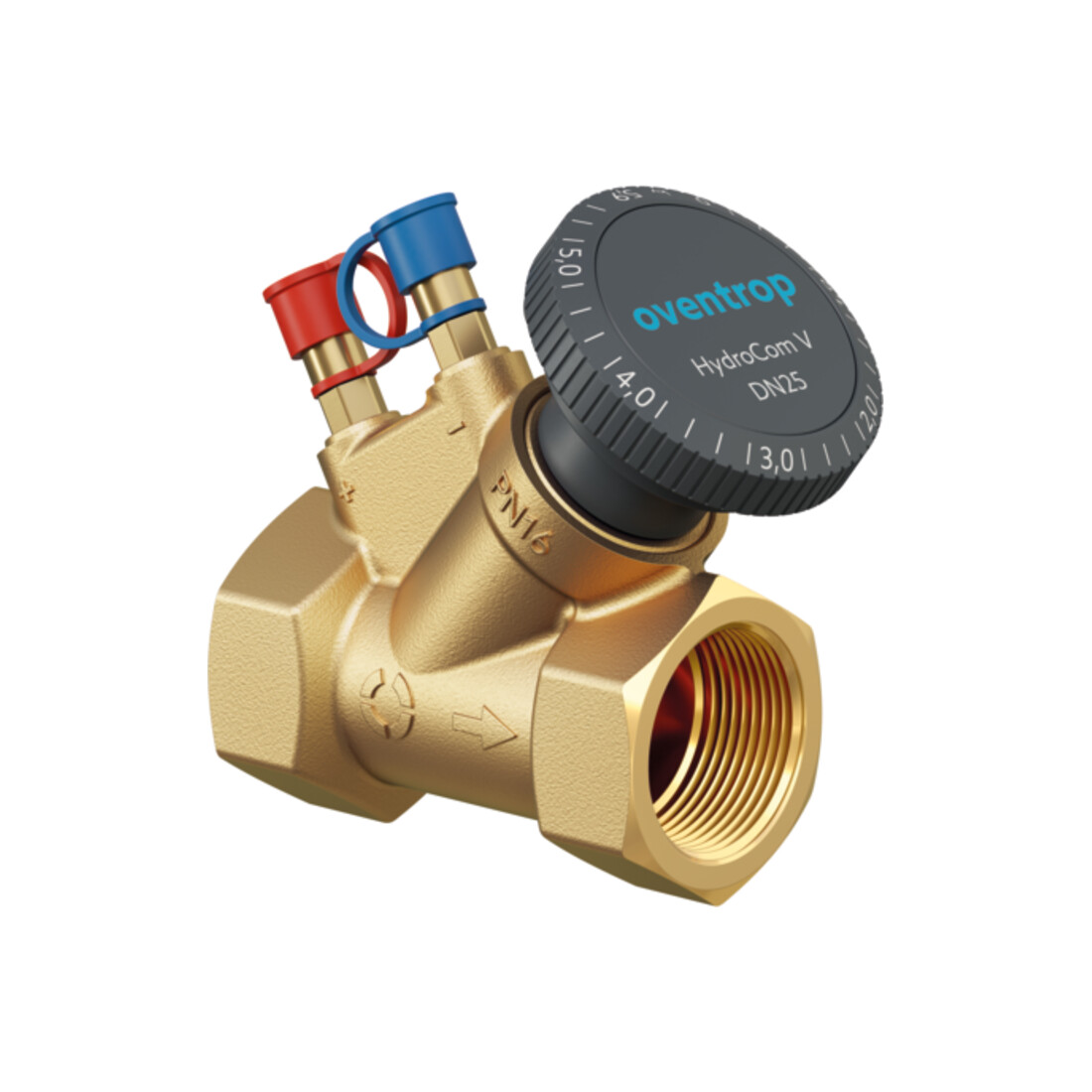 Oventrop Strangregulierventil HydroCom V DN 20, Rp 3/4, PN 16, beids. IG, Messing