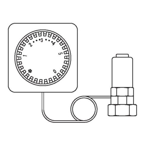 Oventrop Thermostat Uni FH mit Fernverstellung, weiß Kapillarrohr 2000 mm