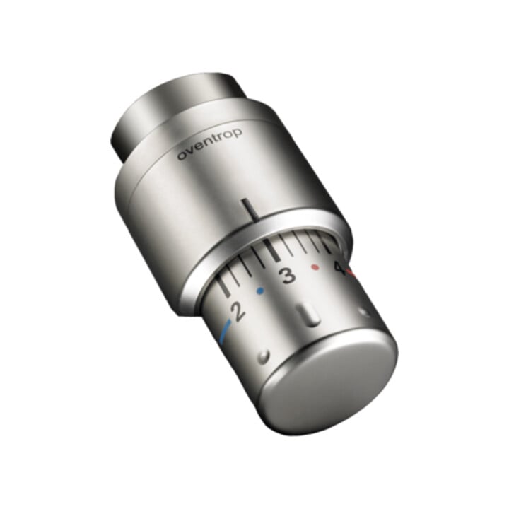 Oventrop Thermostat Uni SH 7-28 GrC, m 0-Stellung, Edelstahl-Design