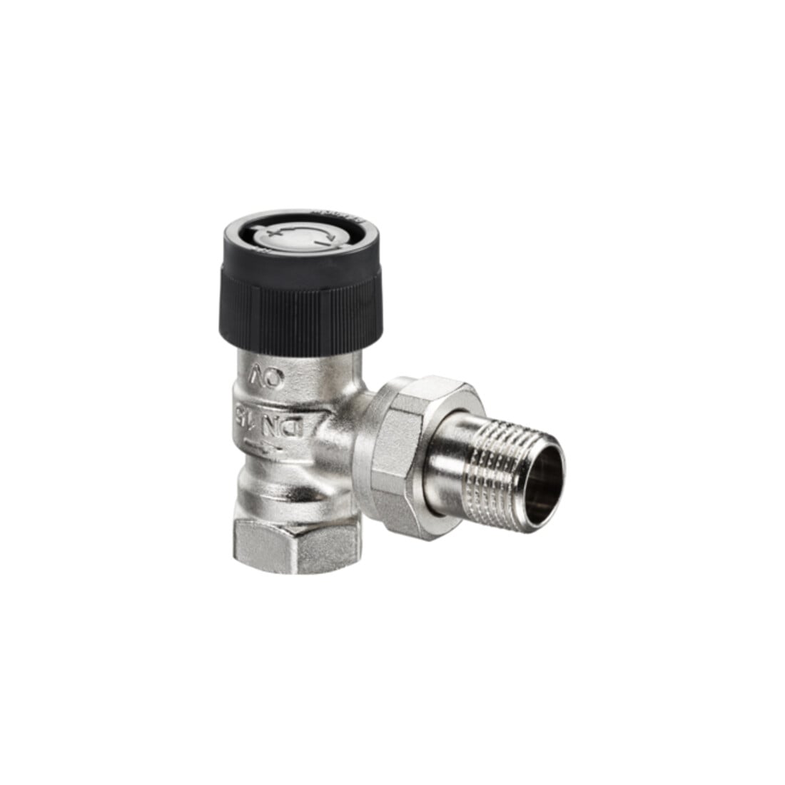 Oventrop Thermostatventil Baureihe A DN 15, Eck, Messing vernickelt