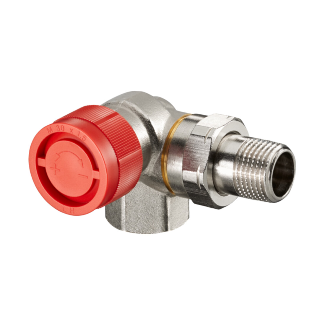 Oventrop Thermostatventil Baureihe AF DN 10, Wi-Eck, links, Messing vernickelt