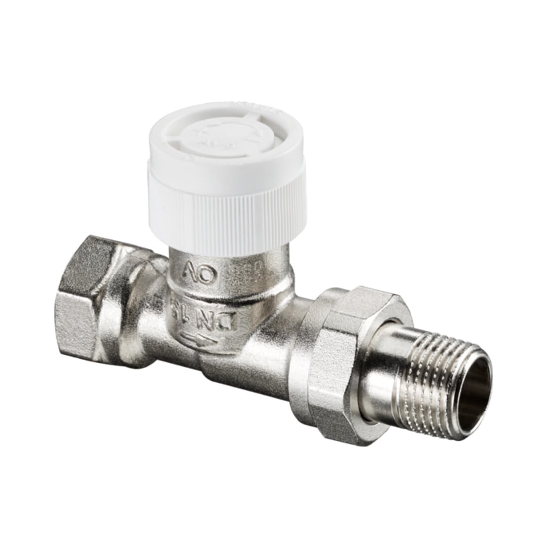 Oventrop Thermostatventil Baureihe AV 9 DN 15, Durchgang, Messing vernickelt